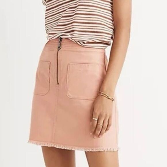 Madewell coral mini zip skirt size 10 - Picture 1 of 9